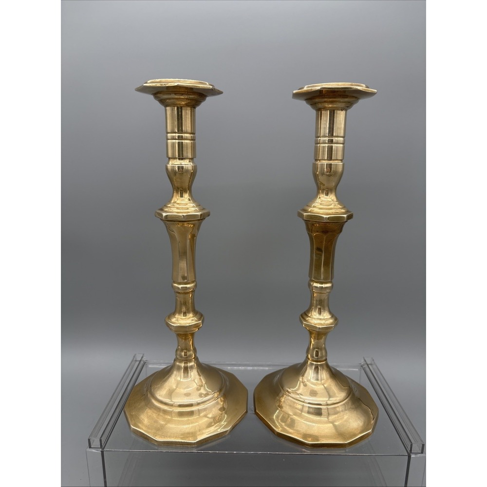 Vintage Antique Brass Candle Holders 12" Candlestick Holders Pair Set‎ of 2